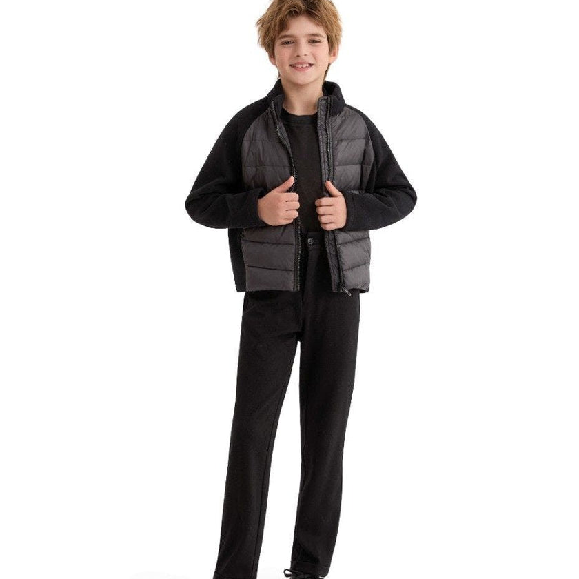 Black Quilted Zip Jacket