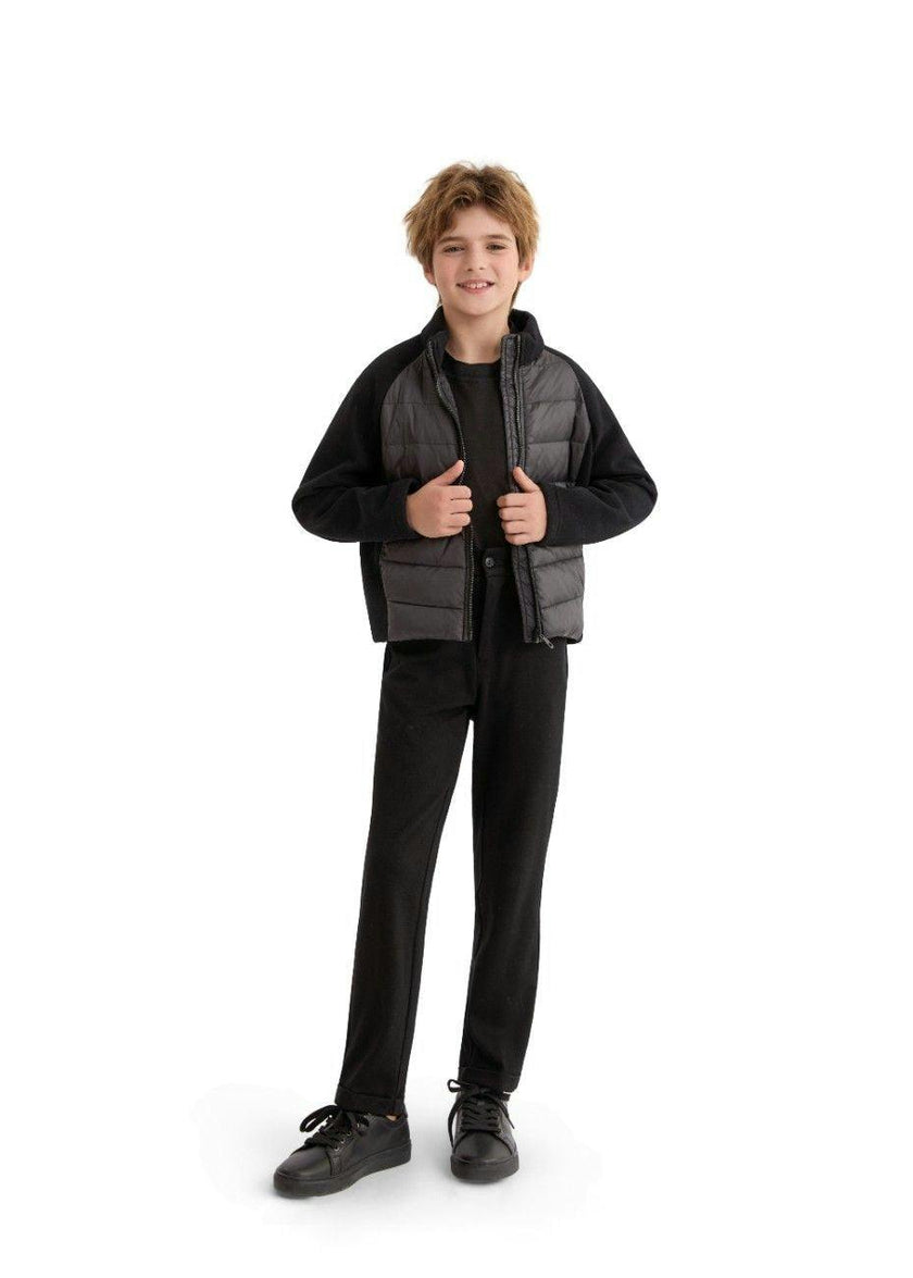 Black Quilted Zip Jacket