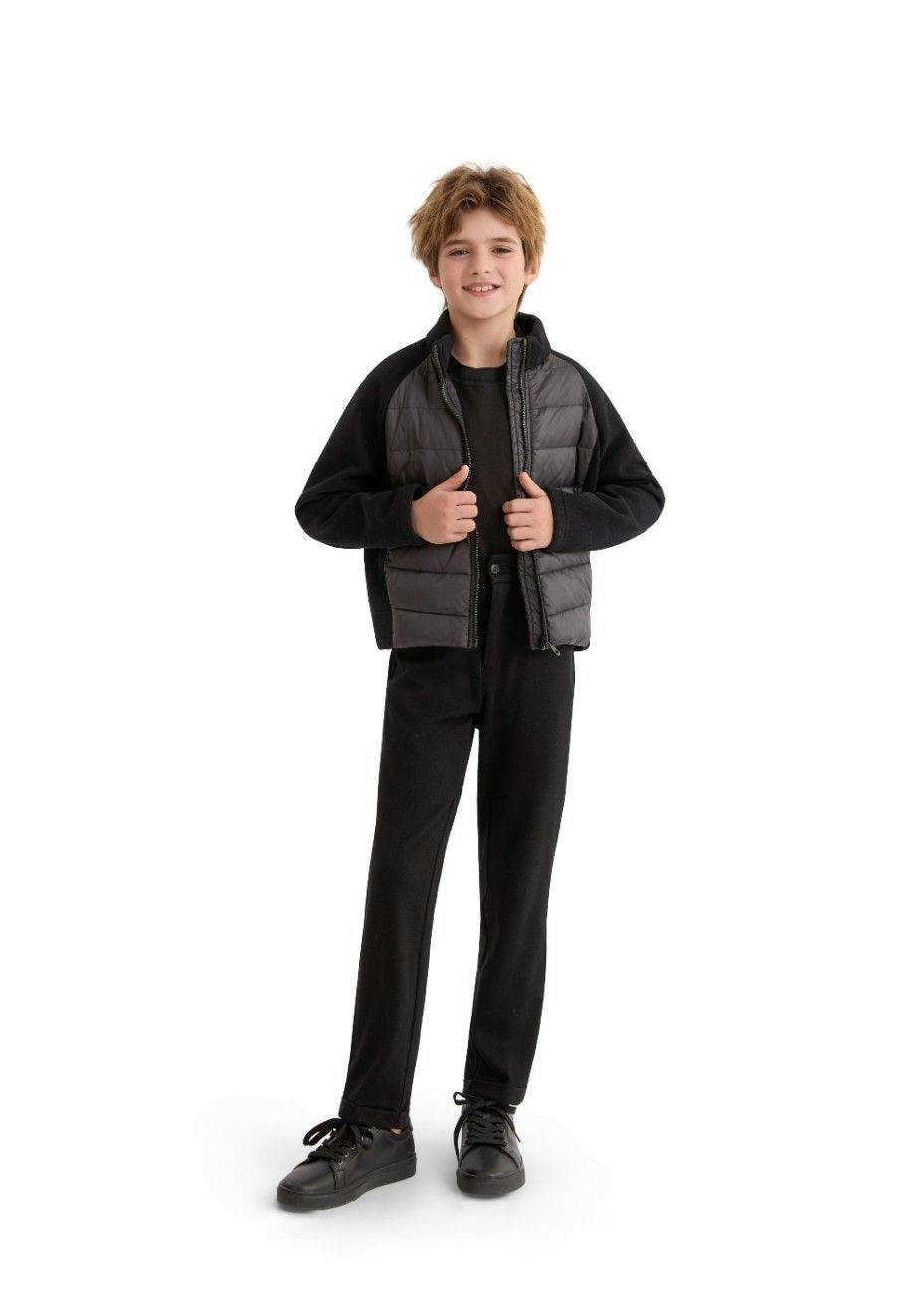 Black Quilted Zip Jacket