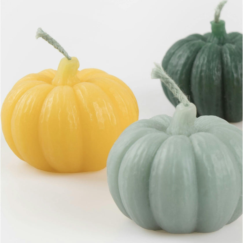 Mini Rainbow Pumpkin Candles