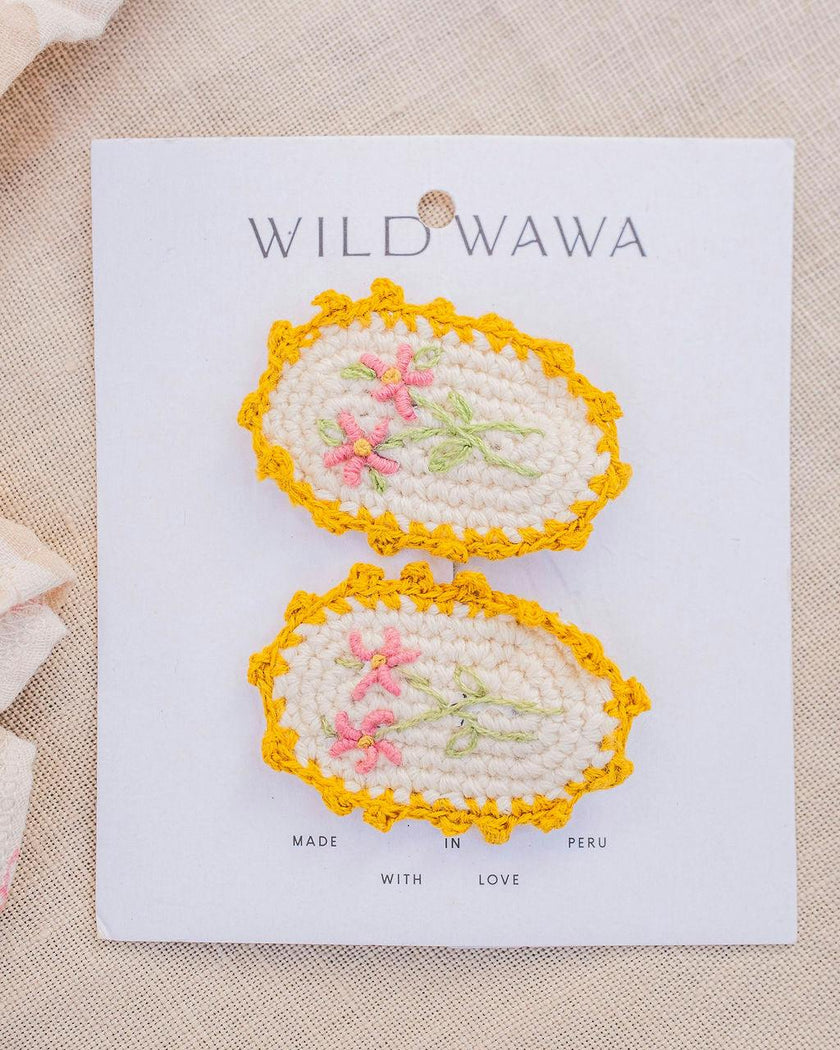 Crochet Clip Set in Early Blooms