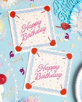 Cherry Bday Napkins - 25 sprinkle napkins