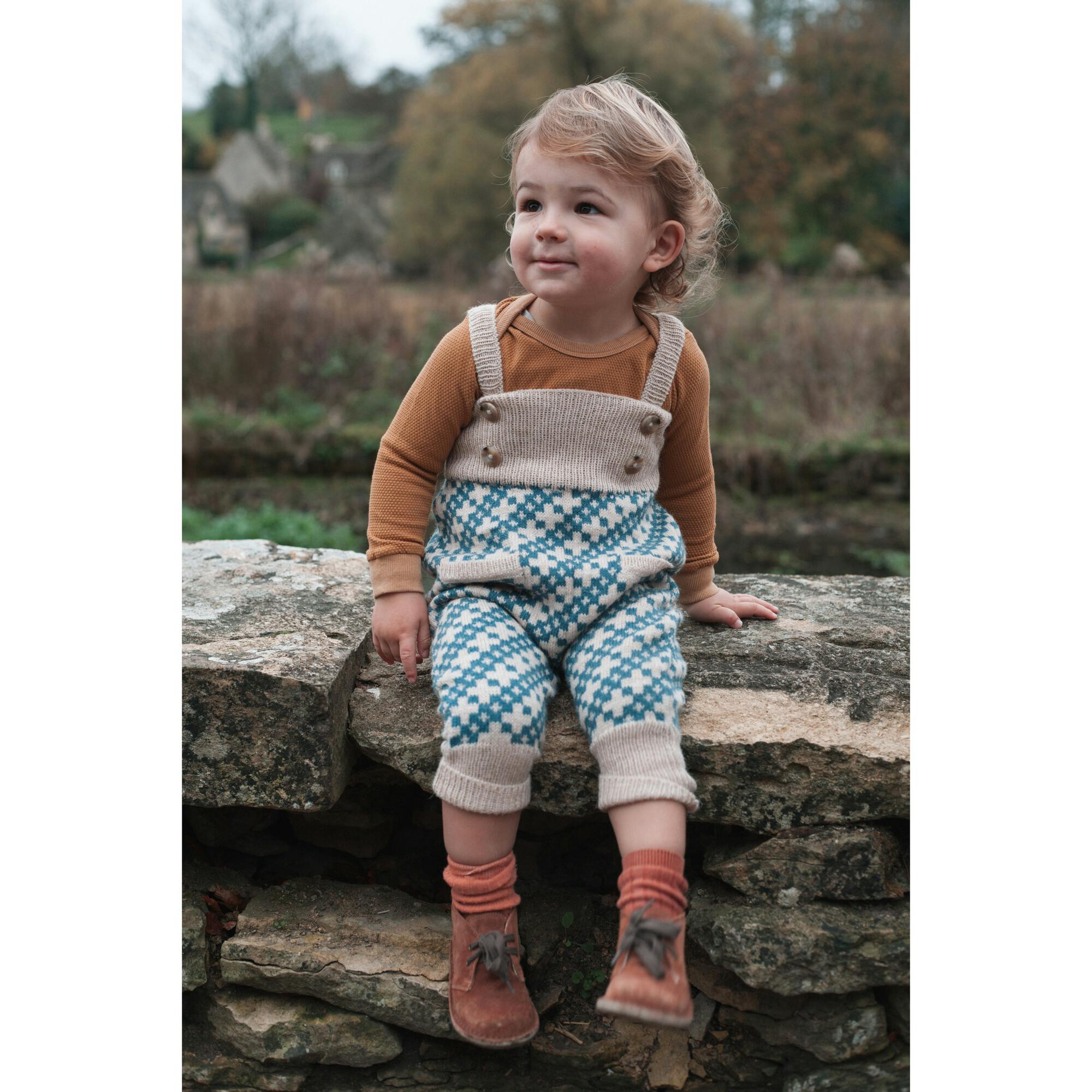 Acorn Ribbed Bib Buttoned Strap Jumper