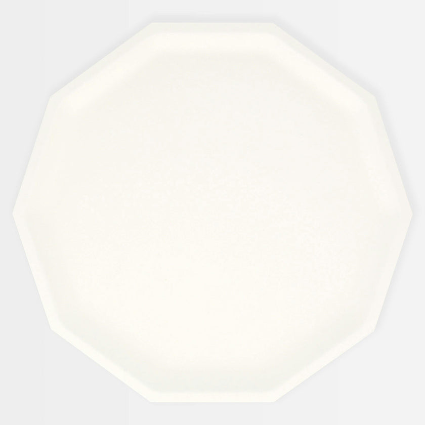 Cream Decagon Compostable Dinner Plates