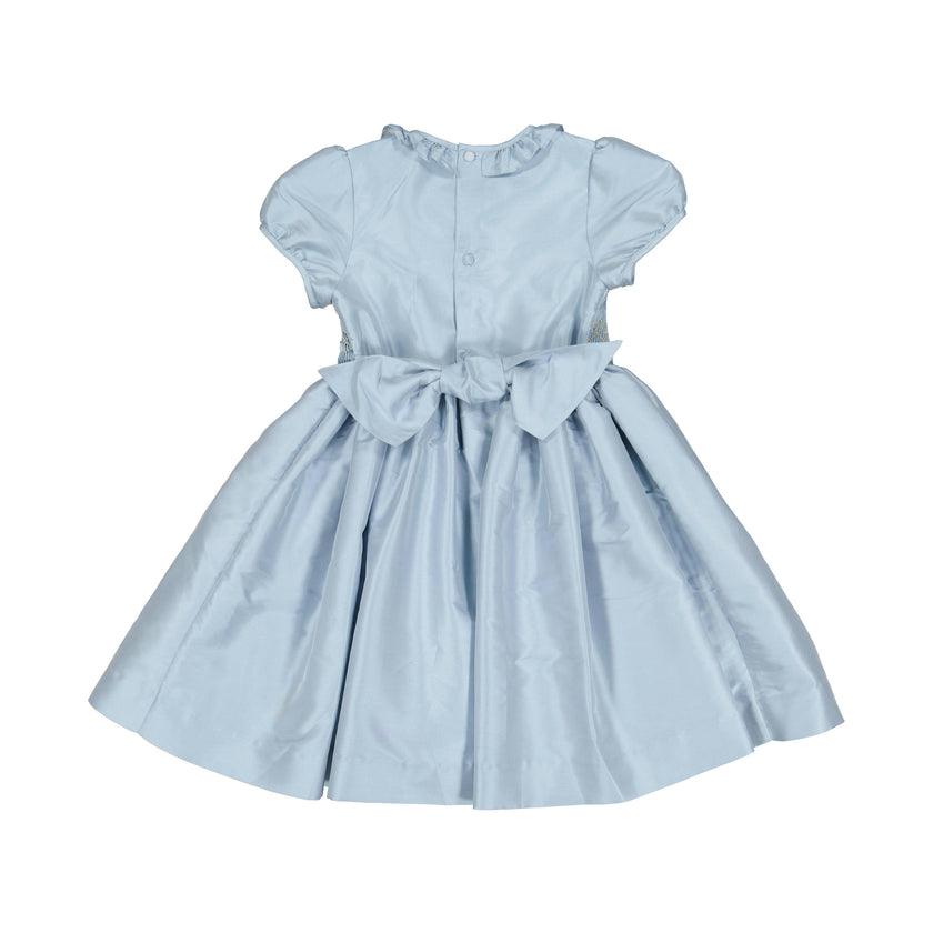 Astrid Blue Taffeta Smocked Girl Dress