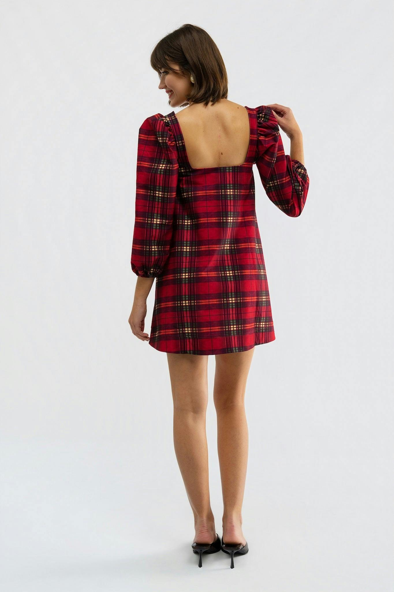 Collins Dress - Cabernet Plaid