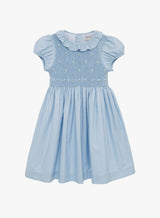 Willow Rose Hand Smocked Dress in Cornflower Blue