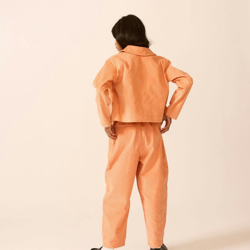 Corduroy Cropped Shacket in Sunset Serenade