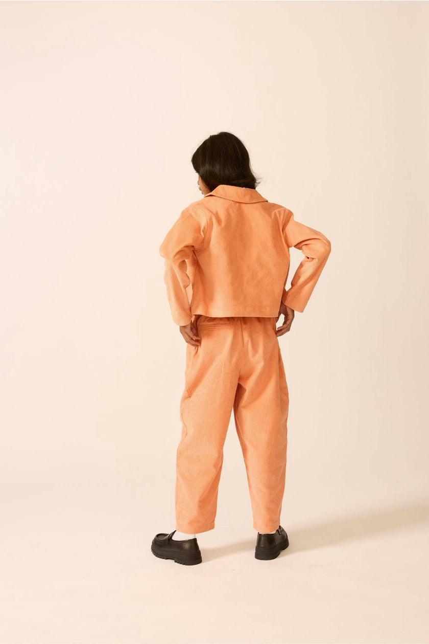 Corduroy Cropped Shacket in Sunset Serenade