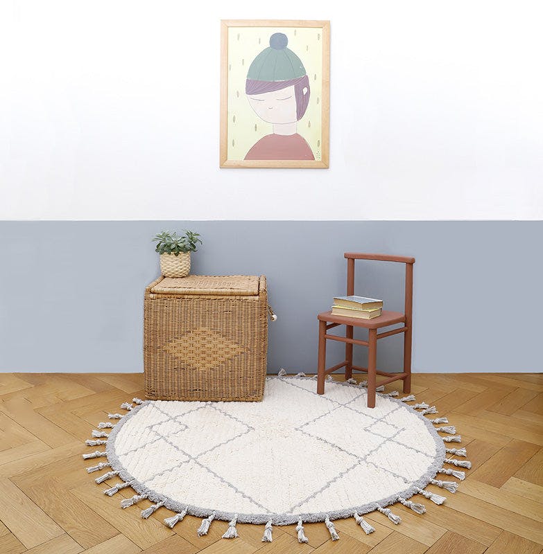 Come Braided Tassel Round Rug