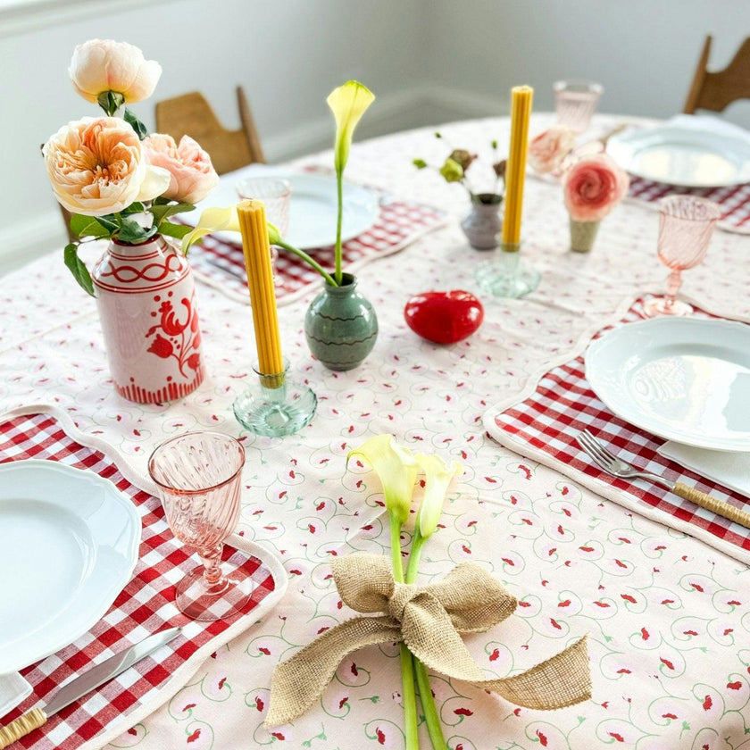 Set of 4 Giardino Reversible Placemats (Rosso/Rosa)