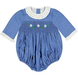 Heidi Grey Long Sleeve Smocked Bubble