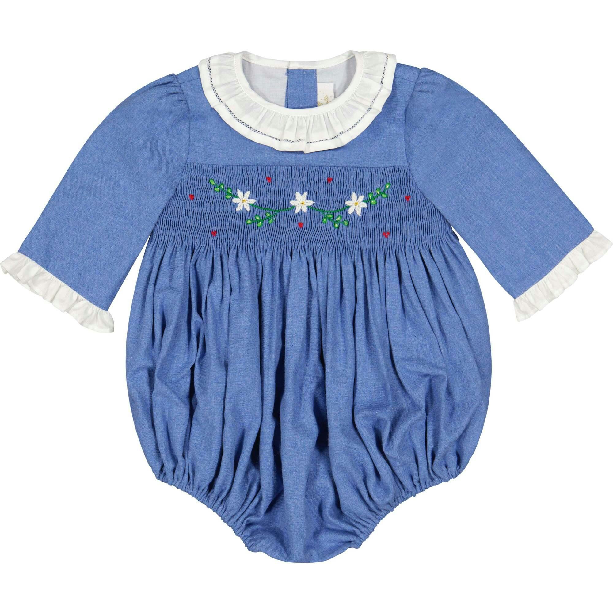 Heidi Grey Long Sleeve Smocked Bubble