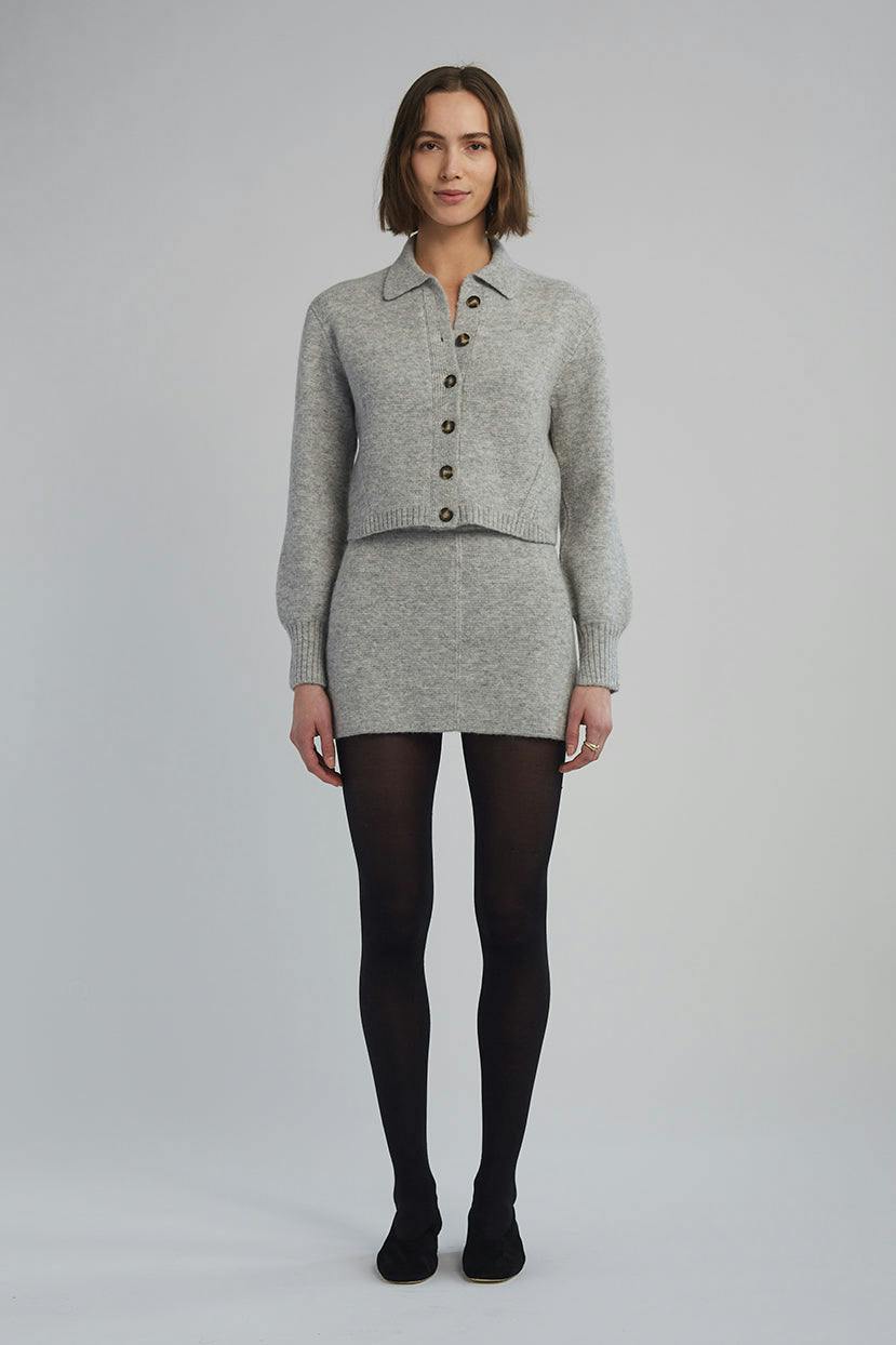LYDIA MINI SKIRT | PALE MELANGE GREY