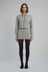 SADIE CARDI | PALE MELANGE GREY