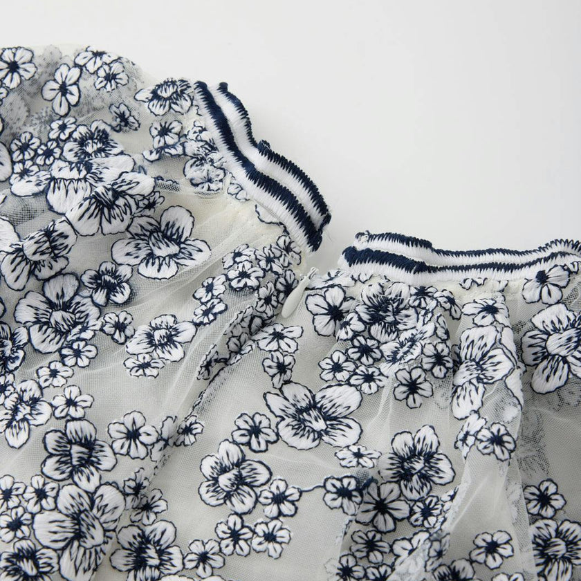 Eliza Embroidered Mini Dress