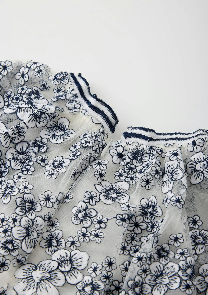 Eliza Embroidered Mini Dress