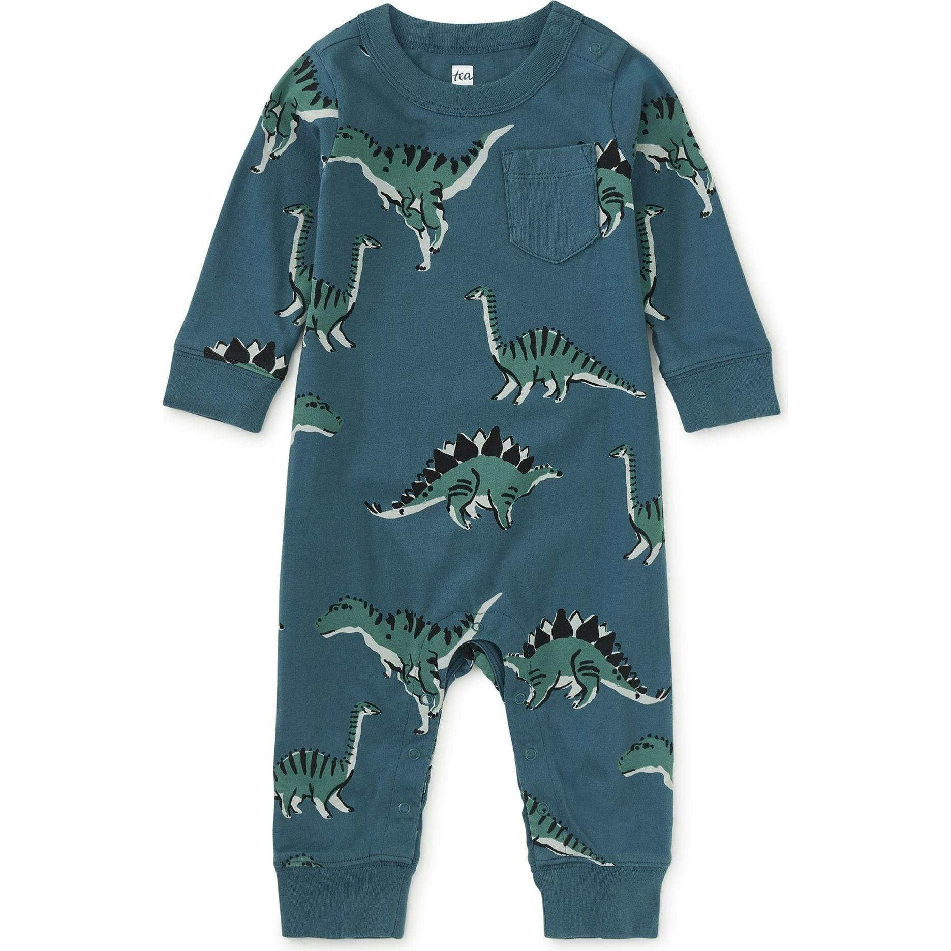 Long Sleeve Pocket Baby Romper, Green