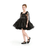 Black Savoya Ruffled Party Dress