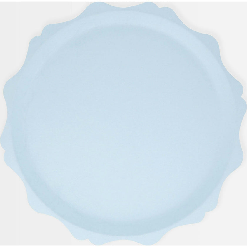 Blue Decorative Edge Compostable Dinner Plates