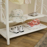 Handcrafted - Belle Kids Montessori Clothing Rack (White) - Rattan Wicker