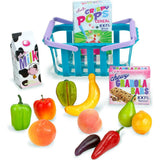 18" Doll Grocery Basket & Food Set