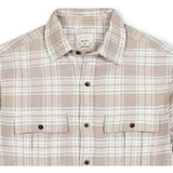 Men's Organic Flannel Double Pocket Button Down Shirt, Beige