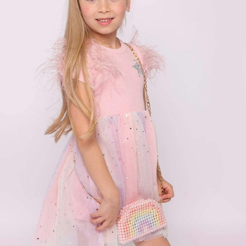 Shining Star Feather Tutu Dress