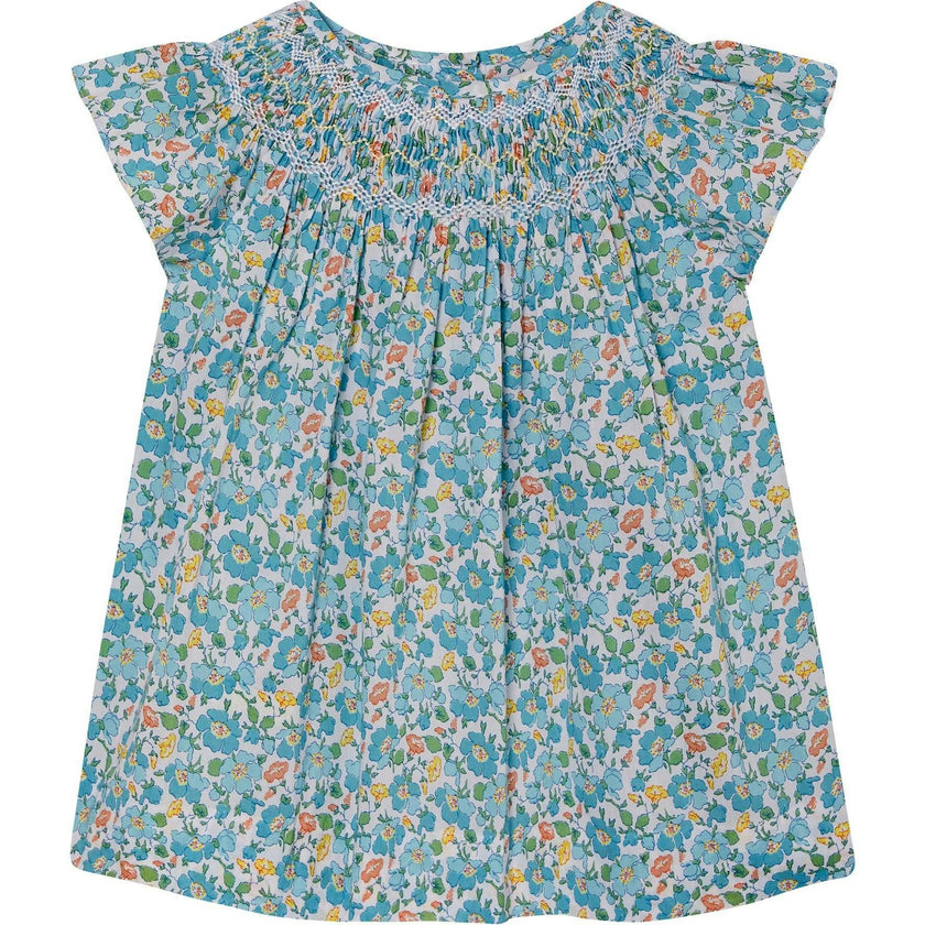 Made With Liberty Fabric Smocked Girls Blouse Soleil