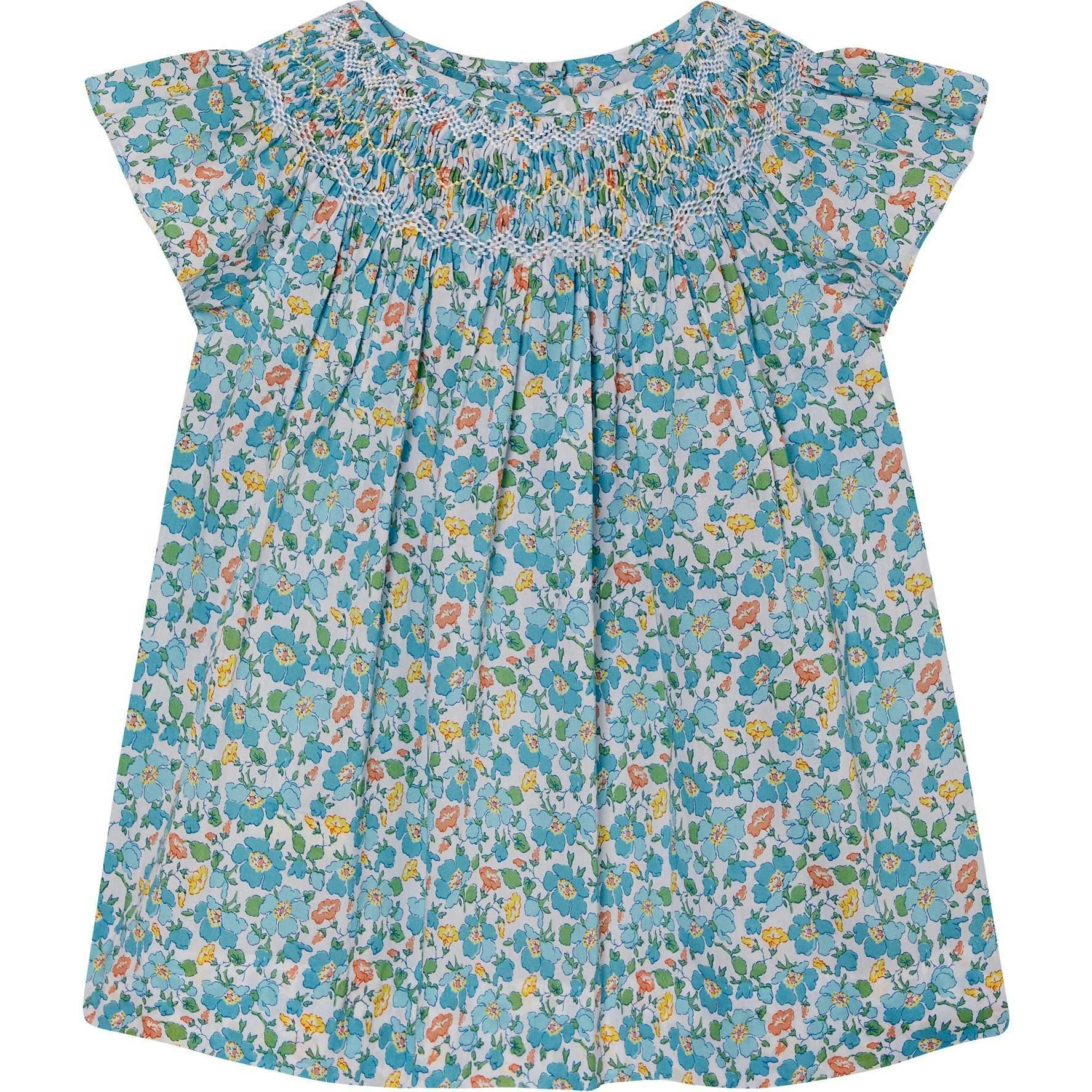 Made With Liberty Fabric Smocked Girls Blouse Soleil