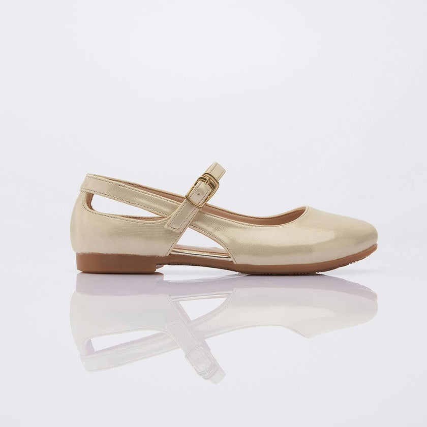 Toddler Gold Cut-Out Flats
