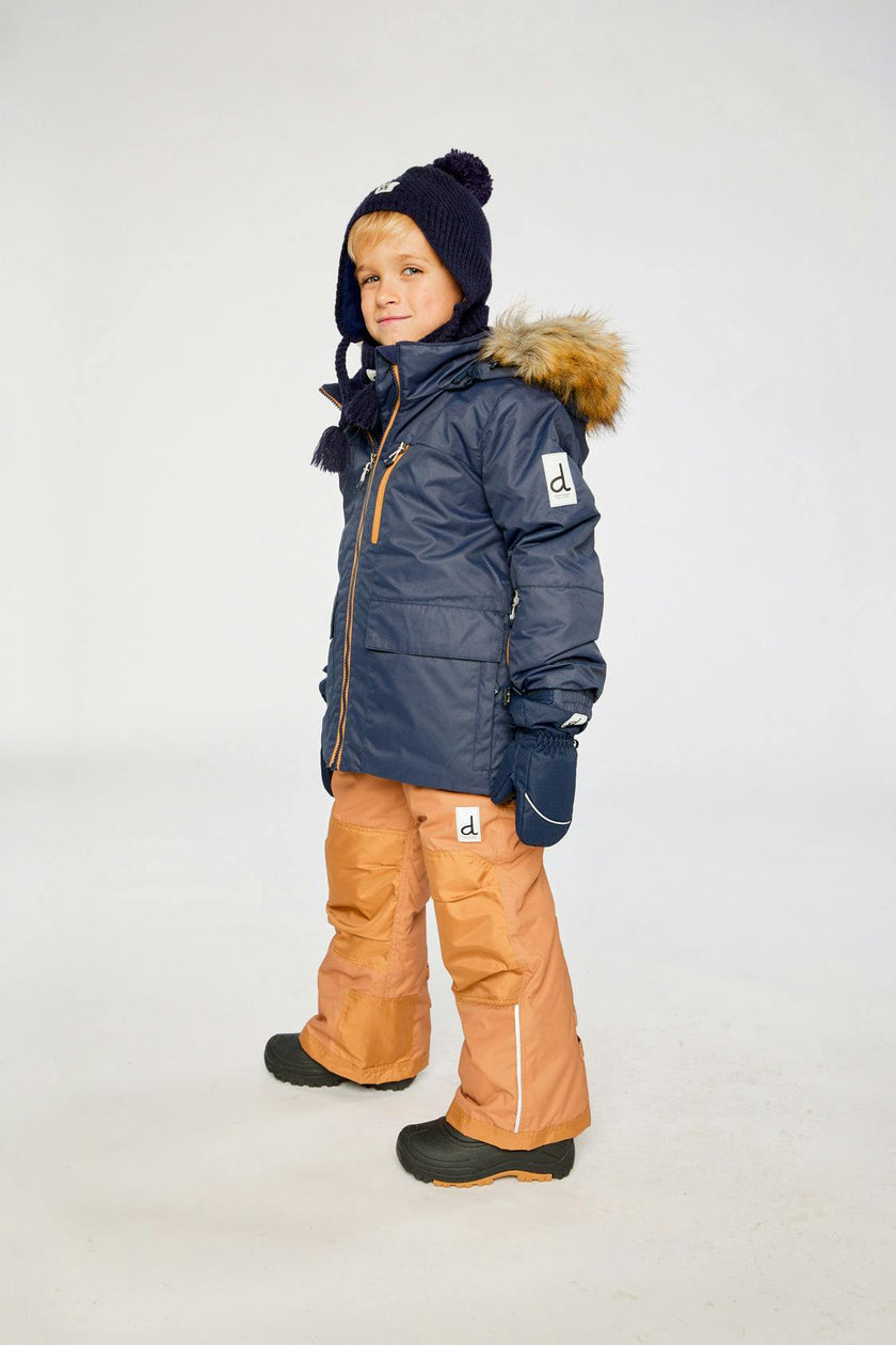Two Piece Play Snowsuit Navy Blue With Brown Pants