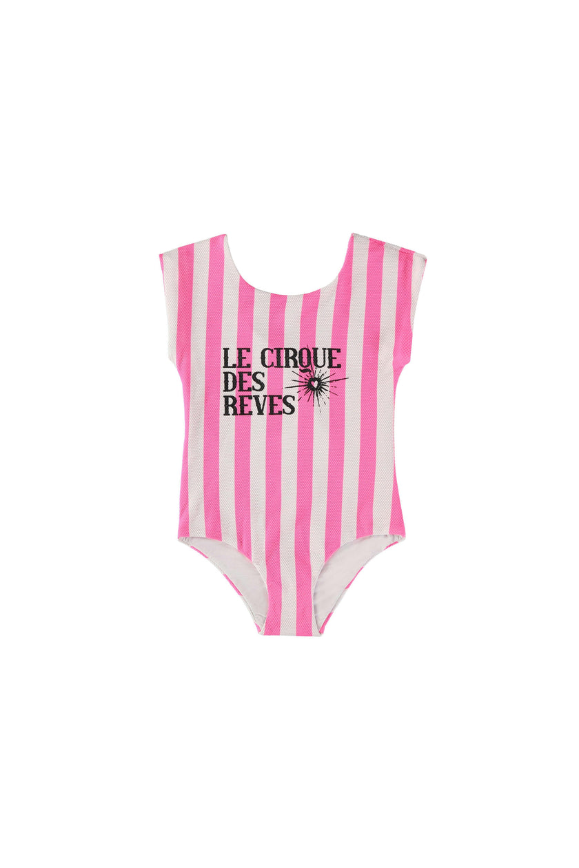 Pink Striped Bathing Suit