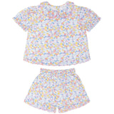 girls jasmine blossom puff sleeve top and short set