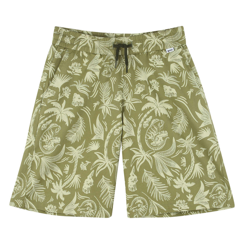 Dark Green Island Bermuda Shorts