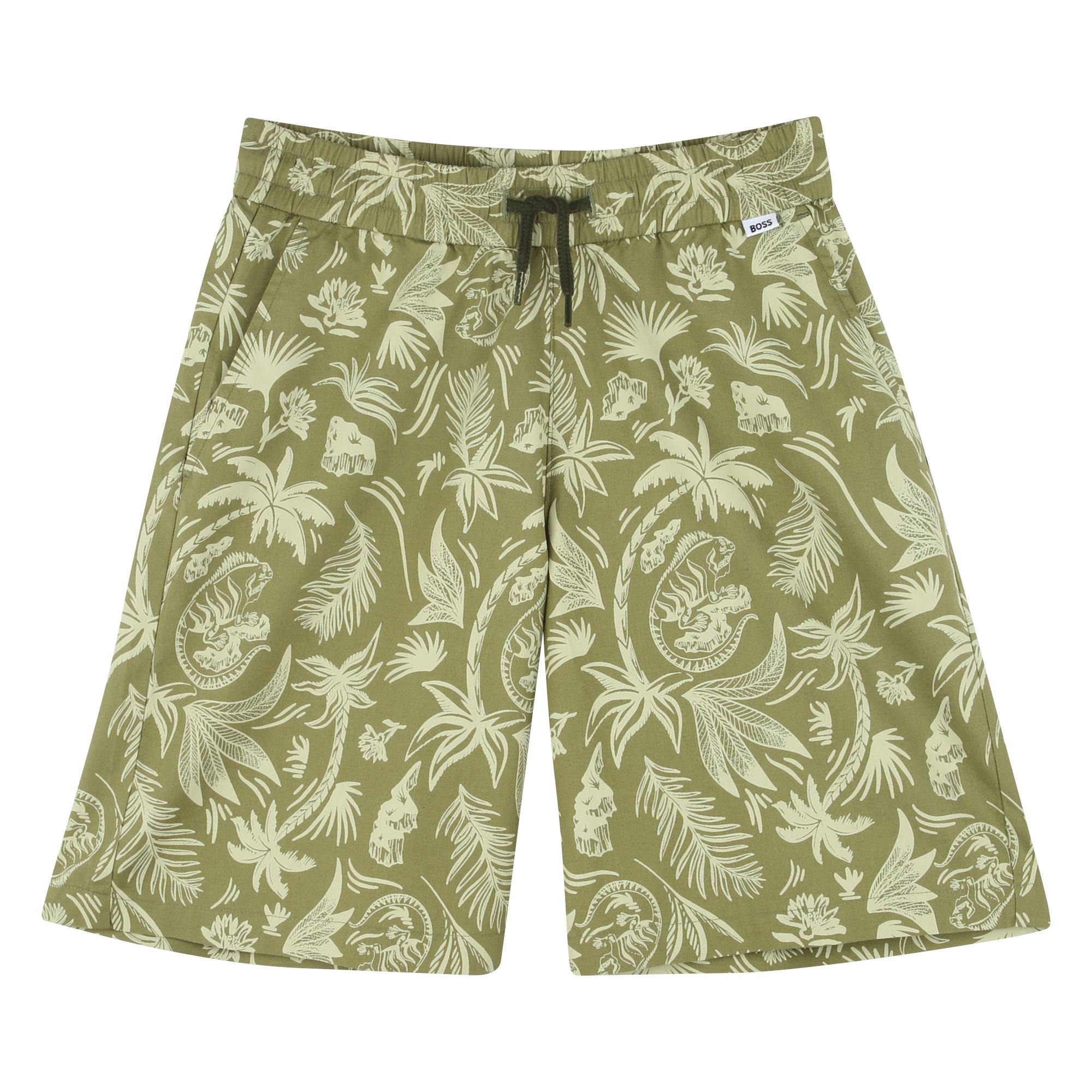 Dark Green Island Bermuda Shorts