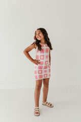 Girls Fitted Crochet Dress in Multicolored