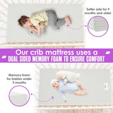 6” Crib & Toddler Bed Mattress – Made in USA – CertiPUR & OEKO-TEX Certified – Breathable Waterproof Washable Removable Soft Cover – Dual Sided Pink