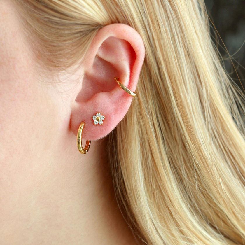 Sunny Side Hoop Earrings 18K Gold Vermeil
