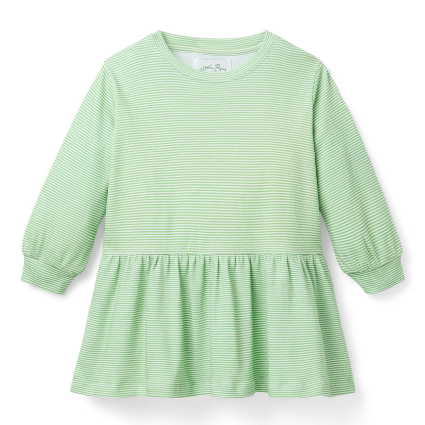 London Dress - Sage Stripe