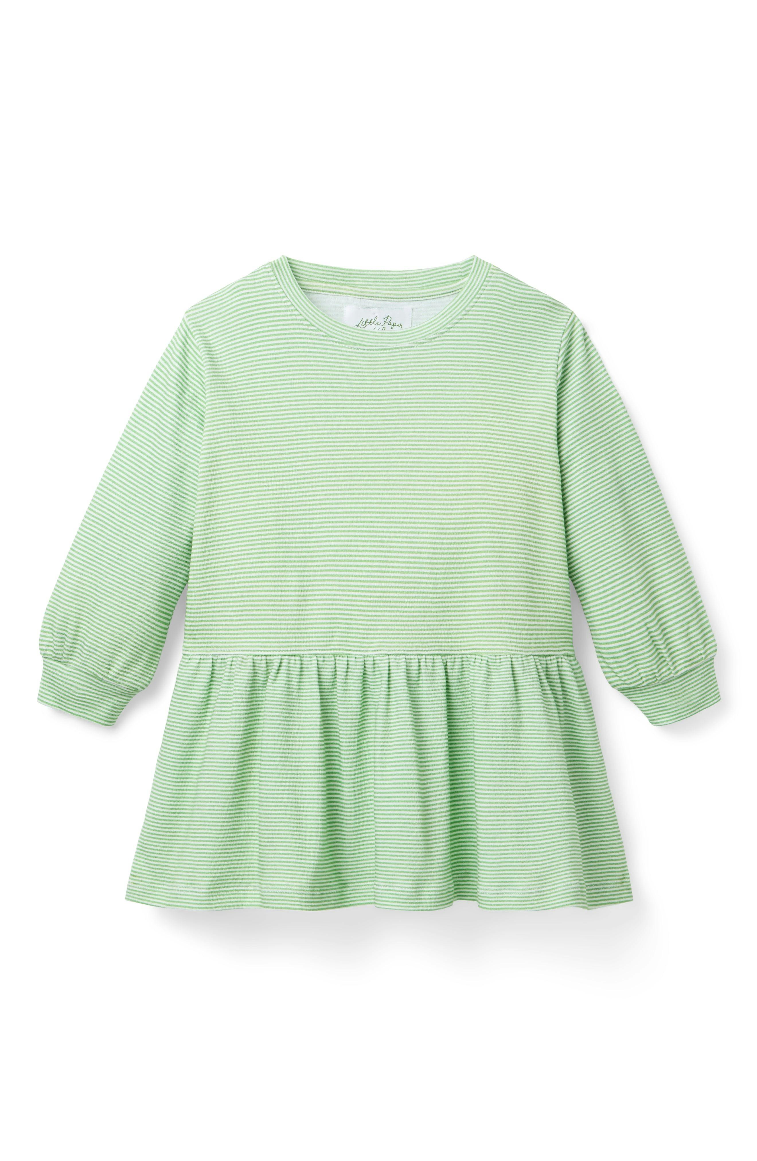 London Dress - Sage Stripe