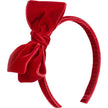 Velvet Big Bow Alice Band in Navy