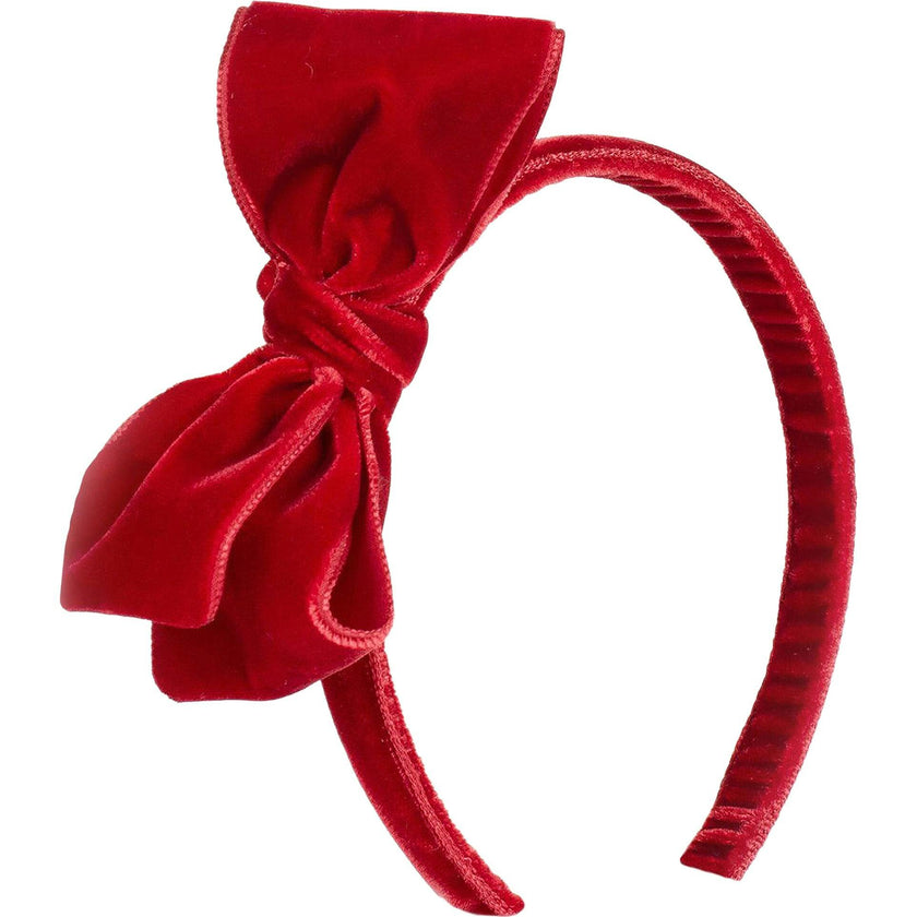 Velvet Big Bow Alice Band in Blush