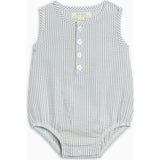 Wren Seersucker Bubble Romper - Shore Stripe / Sea