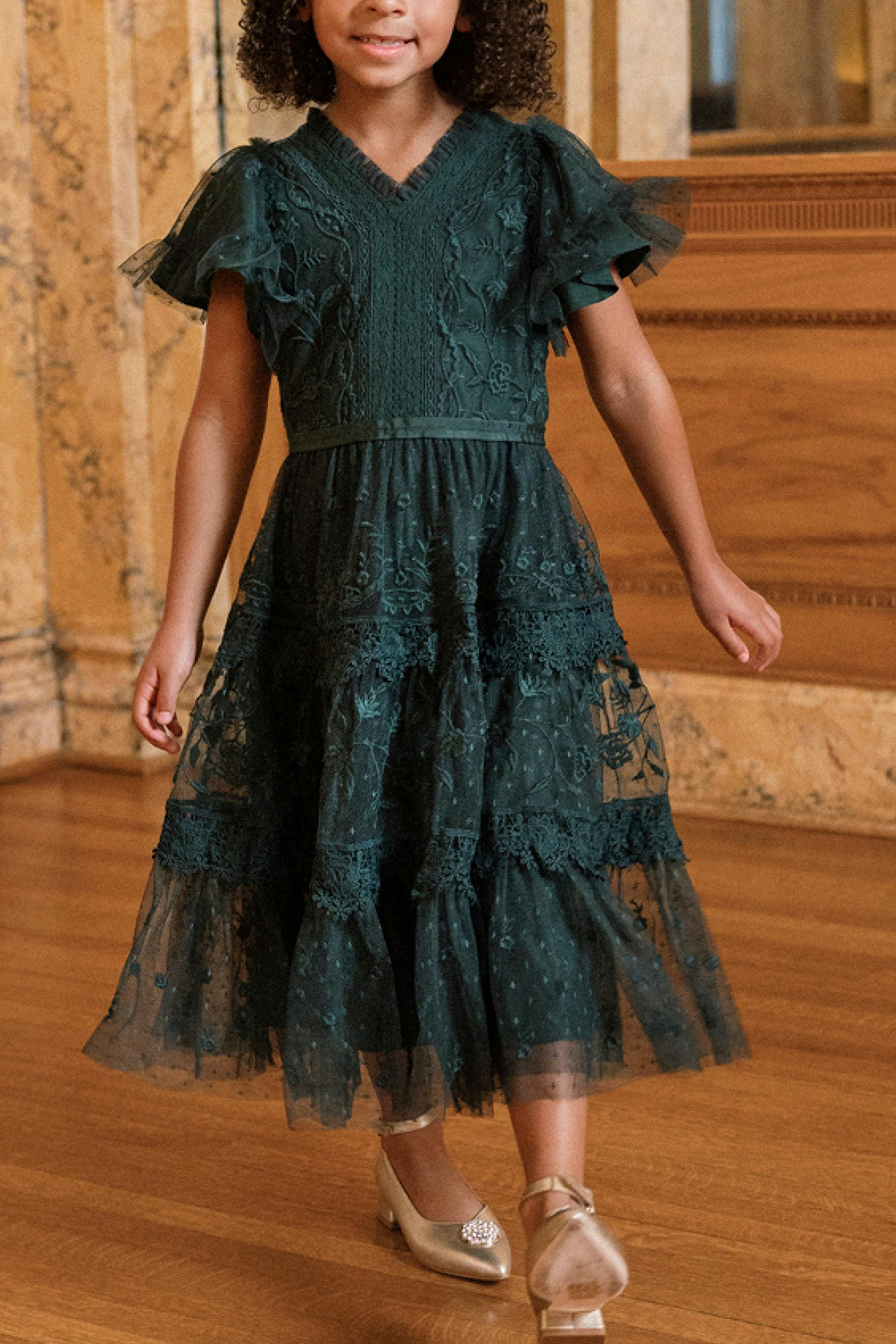 Mini Jules Dress in Emerald