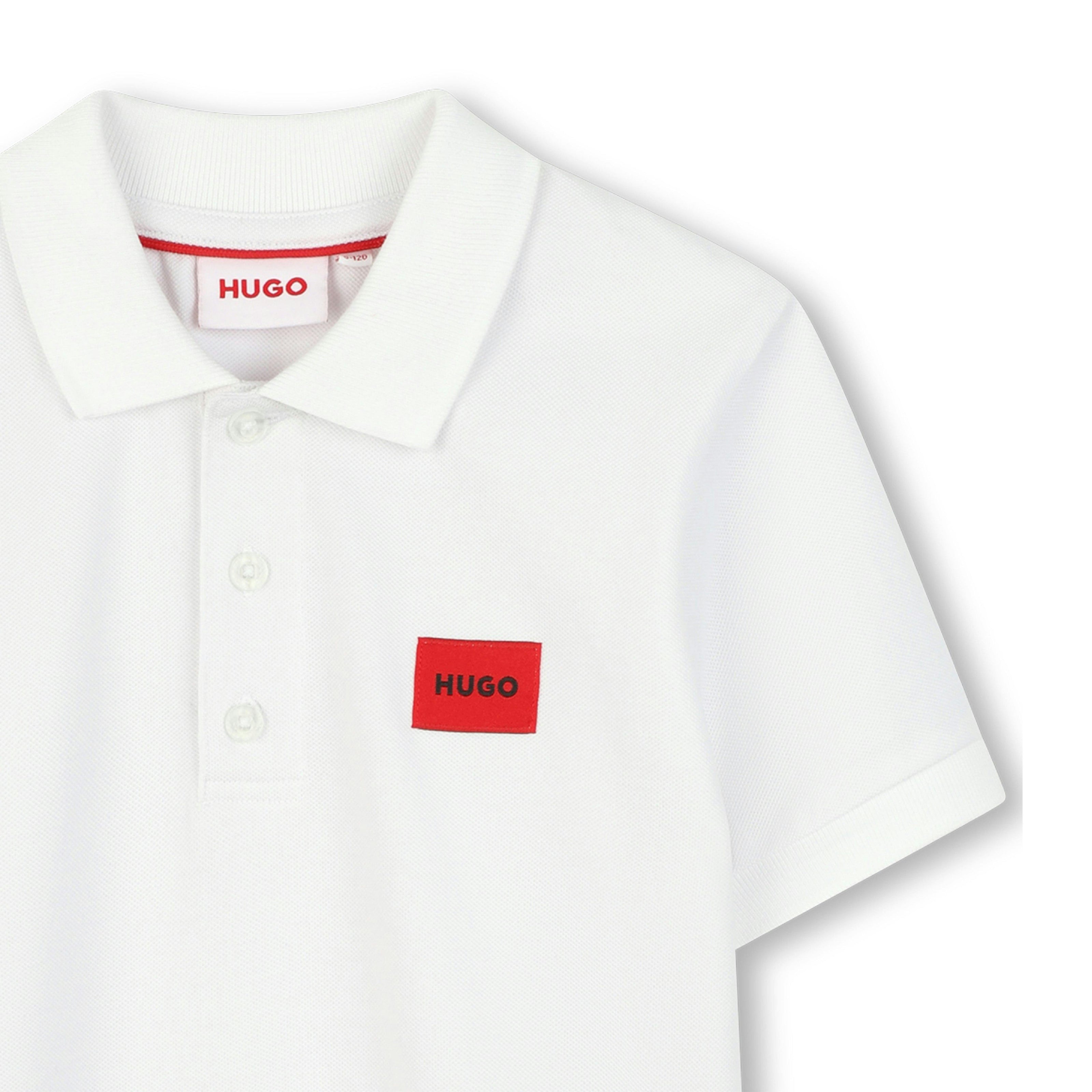 Boys Mini Me White Logo Polo Shirt