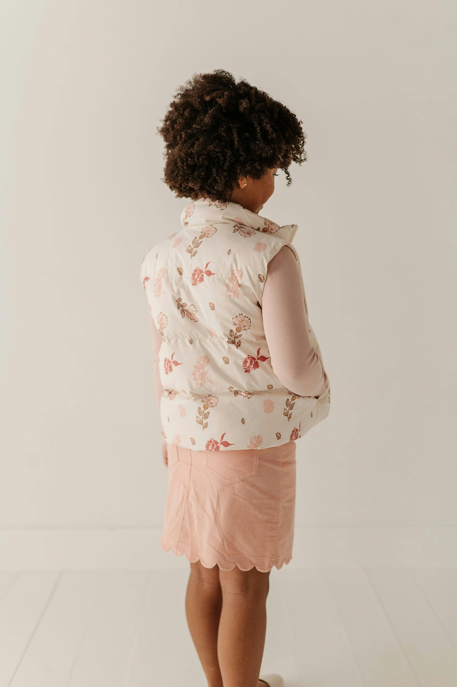 Girls Boho Puffer Vest in Yara Floral