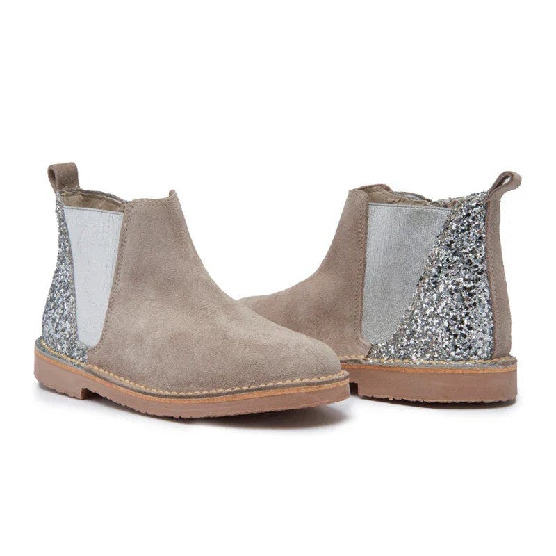 Olivia Glitter & Suede Chelsea Boots