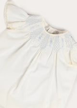 Butterfly Embroidered Lace Detail Cap Sleeve Blouse in White (18mths-10yrs)