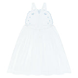 girls shell white cross back pinafore dress